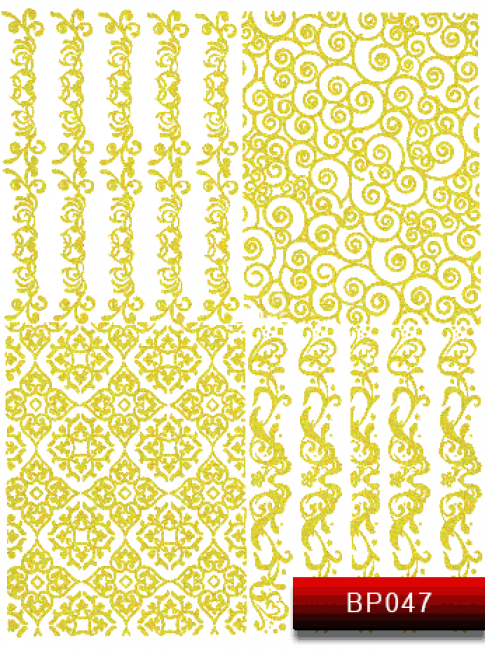 Наклейки для ногтей (стикеры) Nail Art Stickers BP 047 (золото)