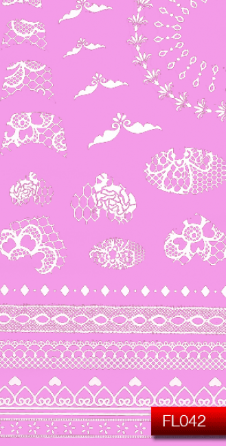 Наклейки для ногтей (стикеры) Nail Art Stickers FL 042 (белый)