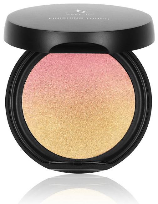 Компактная пудра для лица с эффектом шиммера Finishing Touch Honey rose Kodi professional Make-up, 8 г 