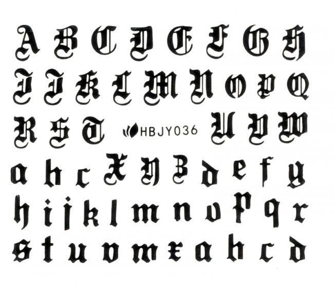 Наклейки для ногтей (стикеры) Nail Art Stickers 036 Black