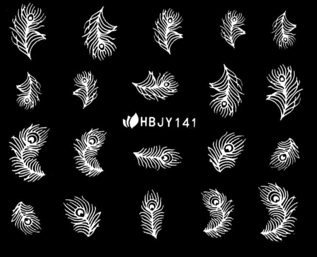 Наклейки для ногтей (стикеры) Nail Art Stickers 141 White
