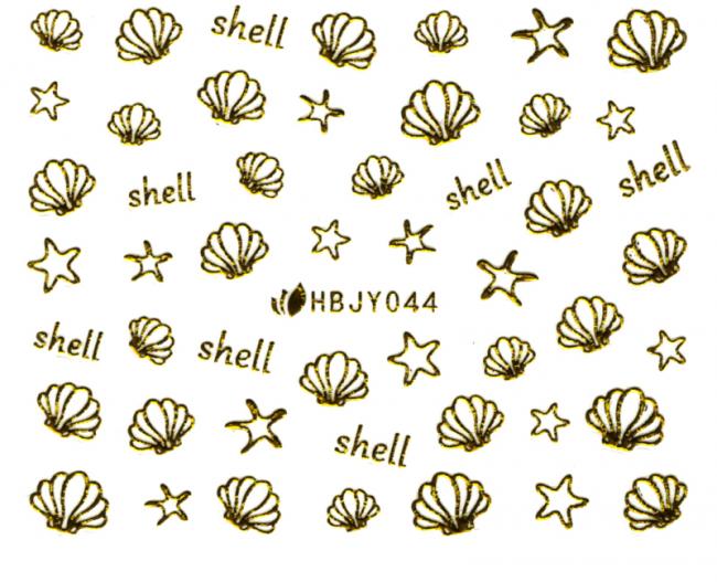 Наклейки для ногтей (стикеры) Nail Art Stickers 044 Gold