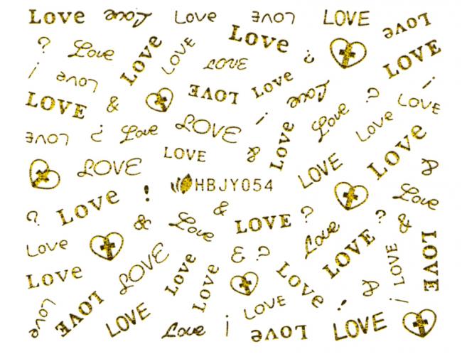 Наклейки для нігтів (стікери) Nail Art Stickers 054 Gold