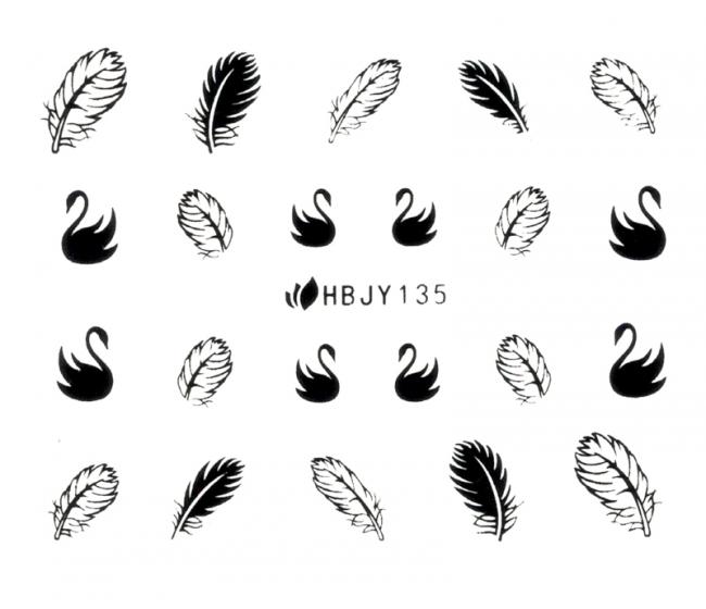 Наклейки для ногтей (стикеры) Nail Art Stickers 135 Black