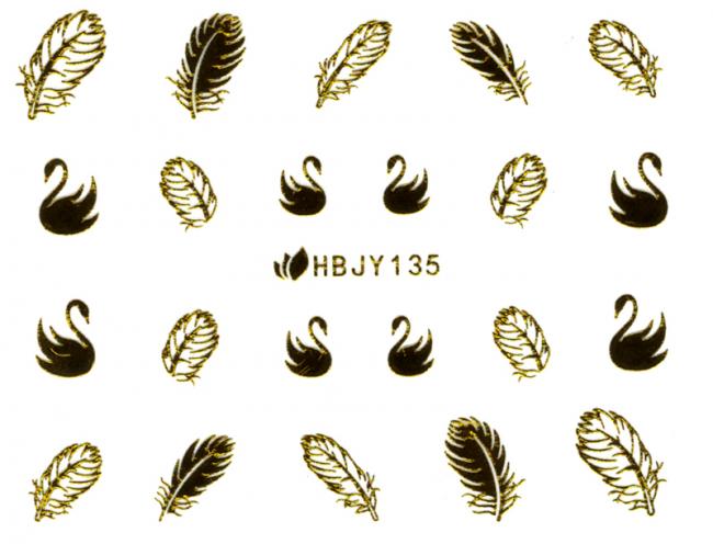 Наклейки для ногтей (стикеры) Nail Art Stickers 135 Gold