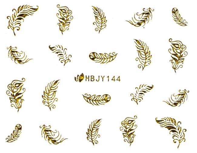 Наклейки для ногтей (стикеры) Nail Art Stickers 144 Gold