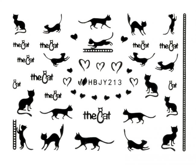 Наклейки для ногтей (стикеры) Nail Art Stickers 213 Black