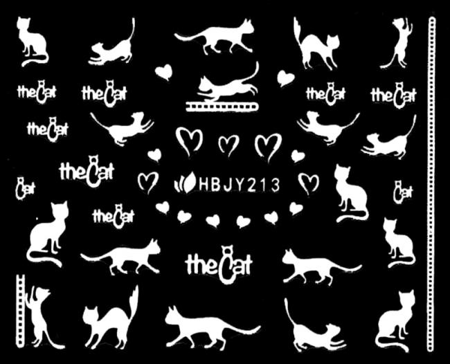 Наклейки для ногтей (стикеры) Nail Art Stickers 213 White