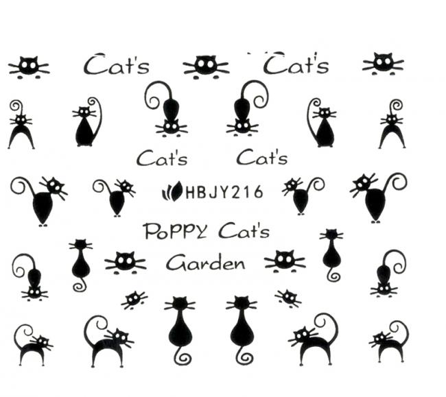 Наклейки для ногтей (стикеры) Nail Art Stickers 216 Black